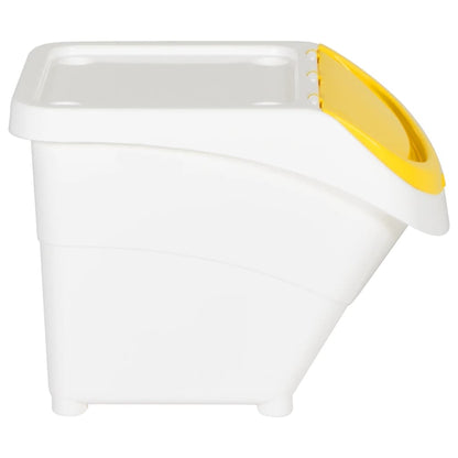 vidaXL Stackable Waste Bins with Lids 3 pcs White PP 78 L 4
