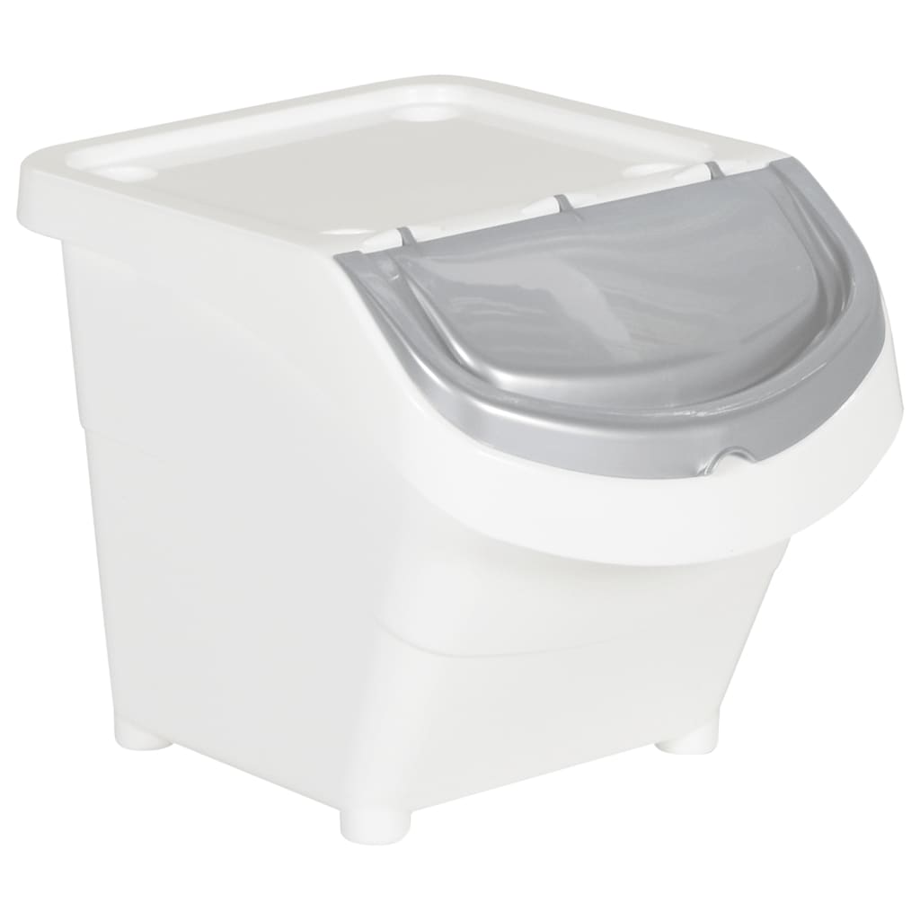 vidaXL Stackable Waste Bins with Lids 3 pcs White PP 78 L 6