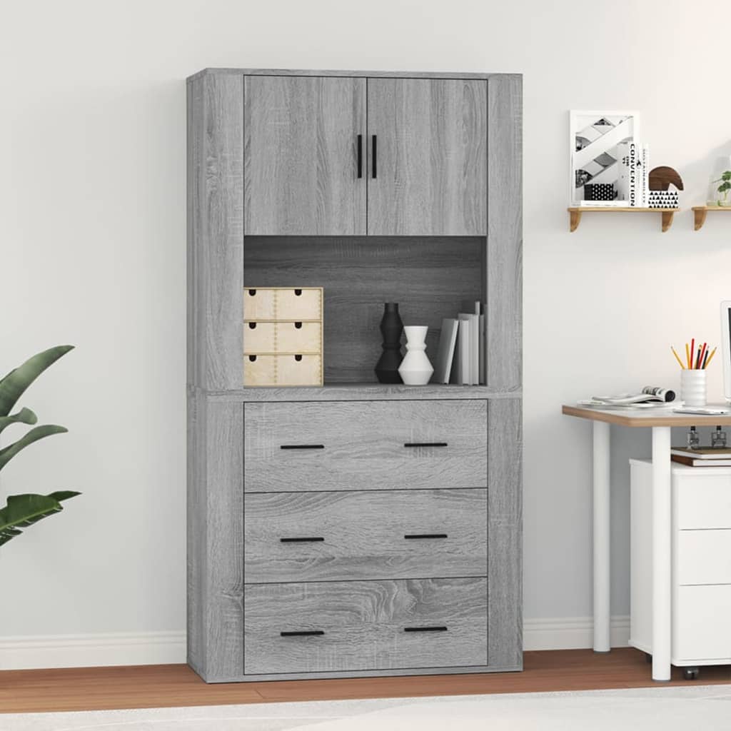 Highboard Engineered Wood Grey sonoma