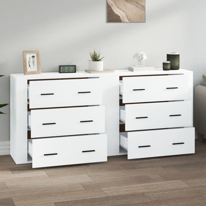 Sideboards 2 pcs Engineered Wood White