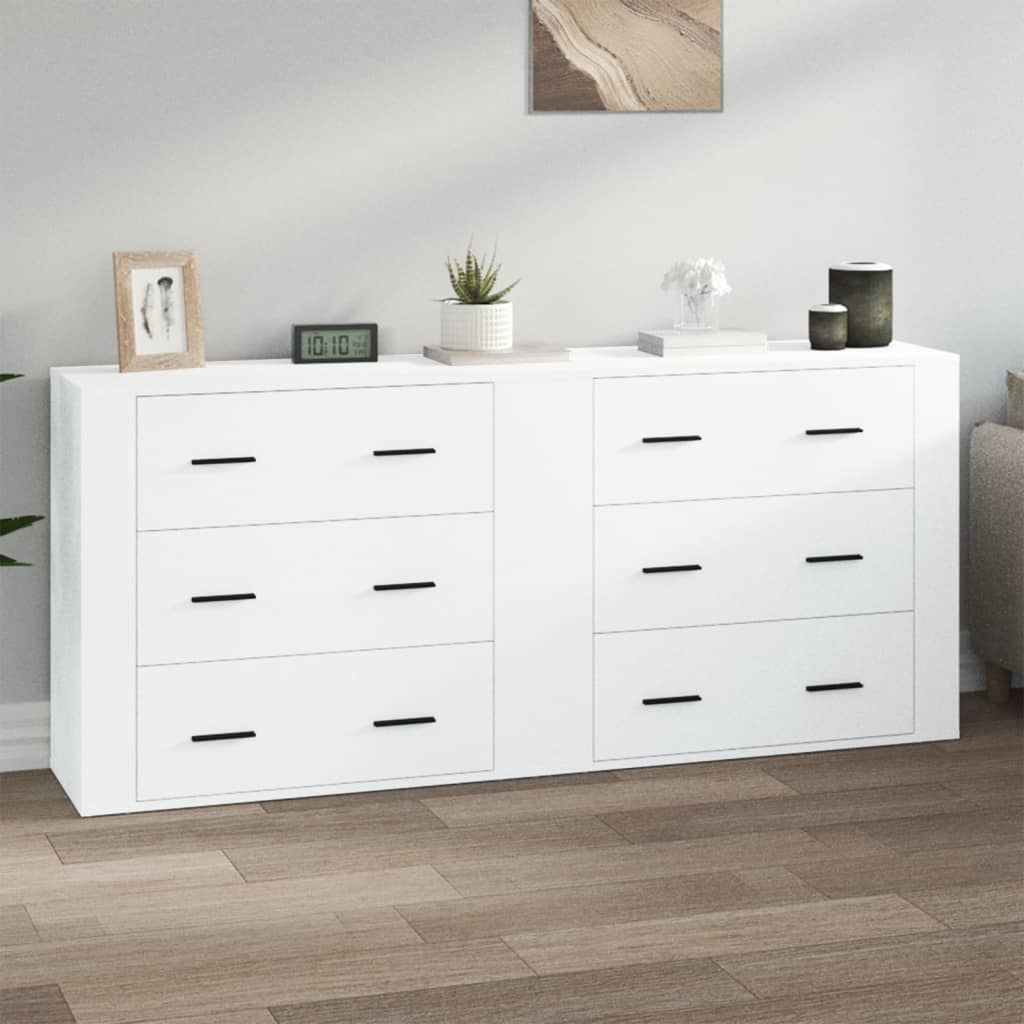 Sideboards 2 pcs Engineered Wood White