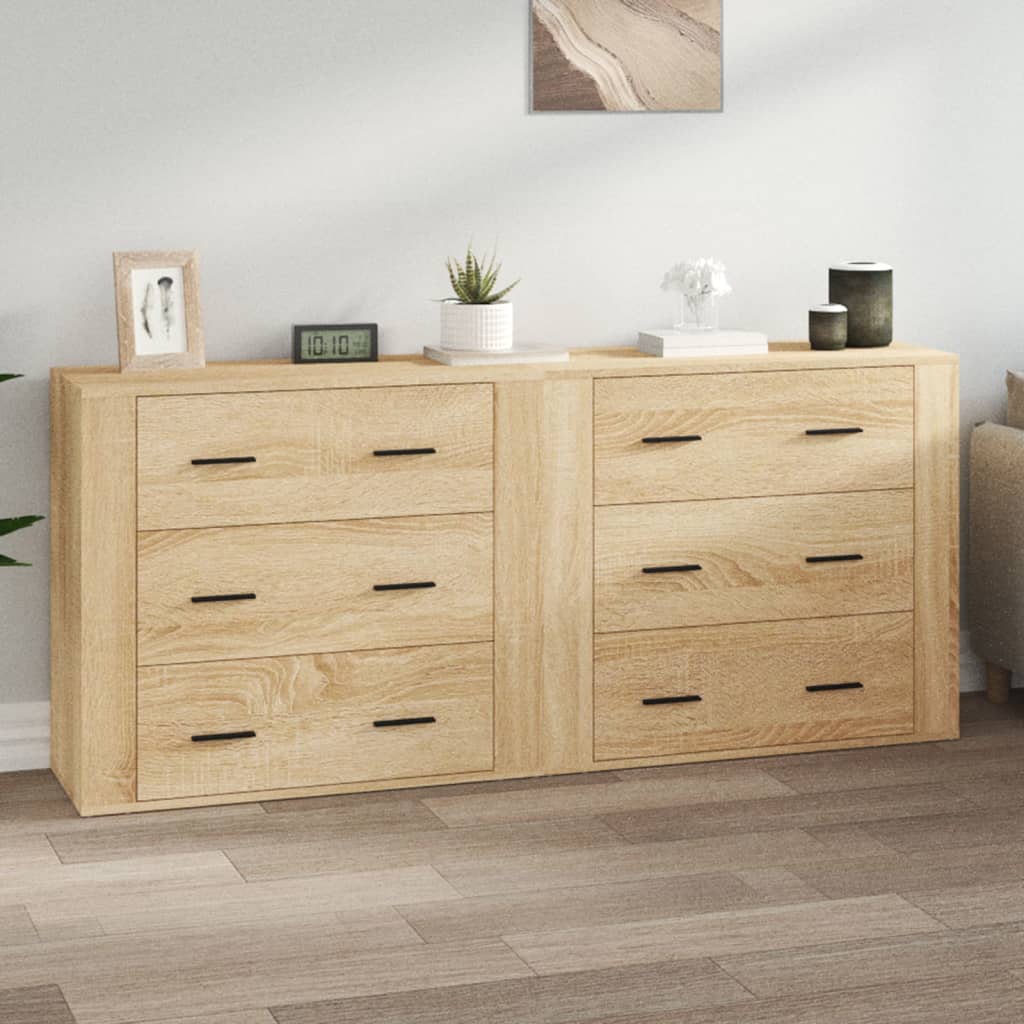 Sideboards 2 pcs Engineered Wood Sonoma oak