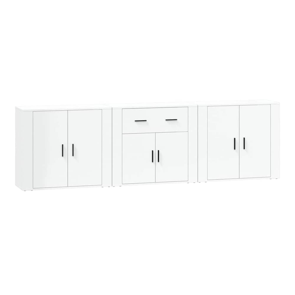 Sideboards 3 pcs Engineered Wood White