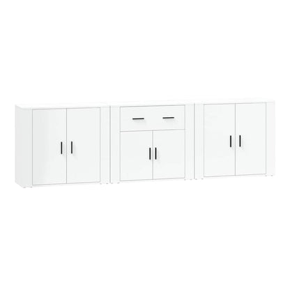 Sideboards 3 pcs Engineered Wood White
