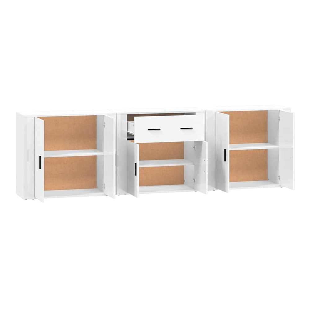 Sideboards 3 pcs Engineered Wood White