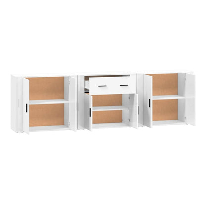 Sideboards 3 pcs Engineered Wood White