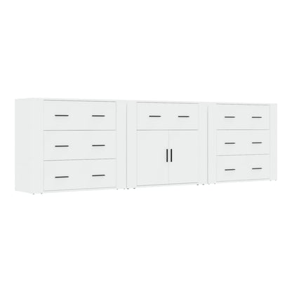 Sideboards 3 pcs Engineered Wood White