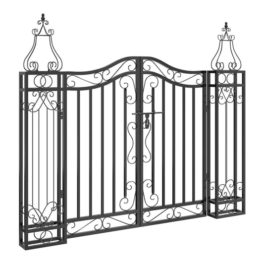 Garden Gate Black Wrought Iron 121 cm 100 cm 8 cm