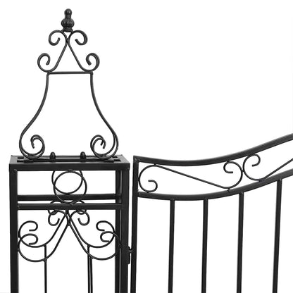 vidaXL Garden Gate Black 121x8x100 cm Wrought Iron 4
