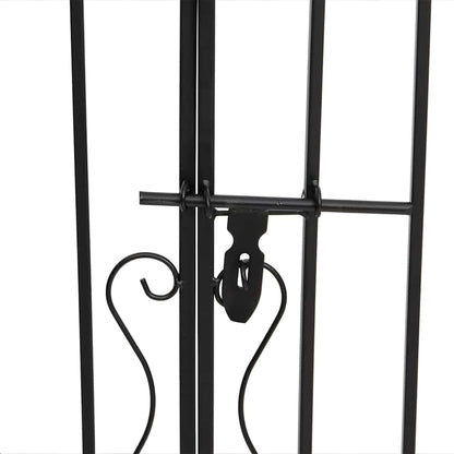 vidaXL Garden Gate Black 121x8x100 cm Wrought Iron 5