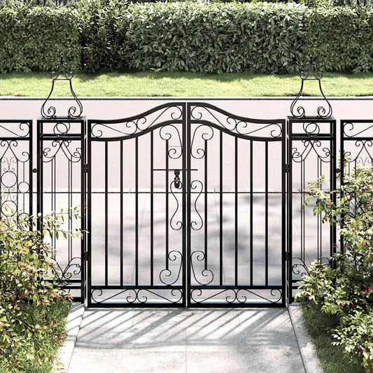Garden Gate Black Wrought Iron 121 cm 100 cm 8 cm