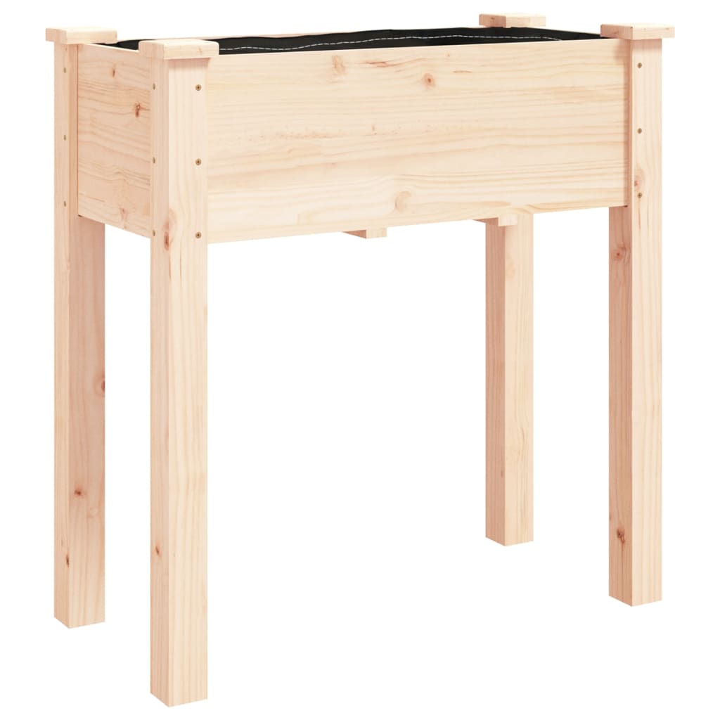 vidaXL Planter with Liner 71x37x76 cm Solid Wood Fir 2