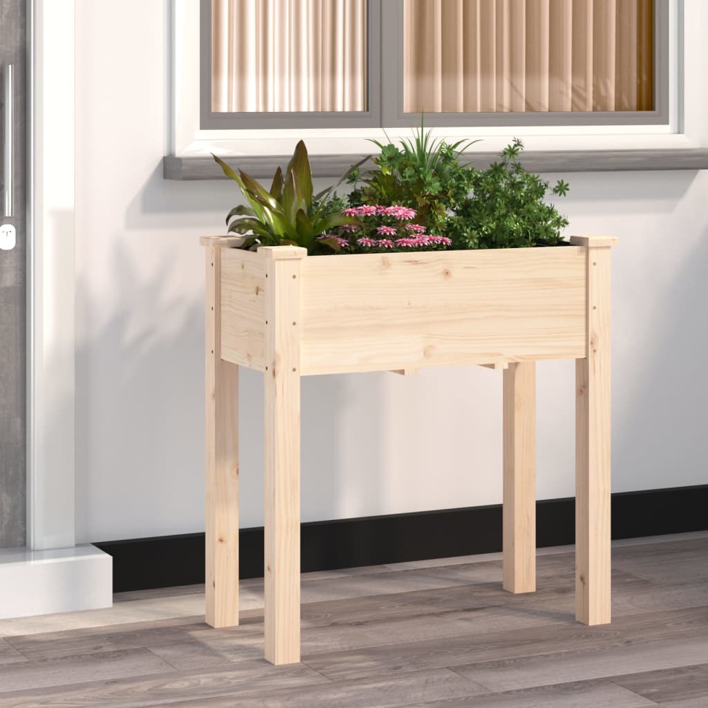 vidaXL Planter with Liner 71x37x76 cm Solid Wood Fir 1
