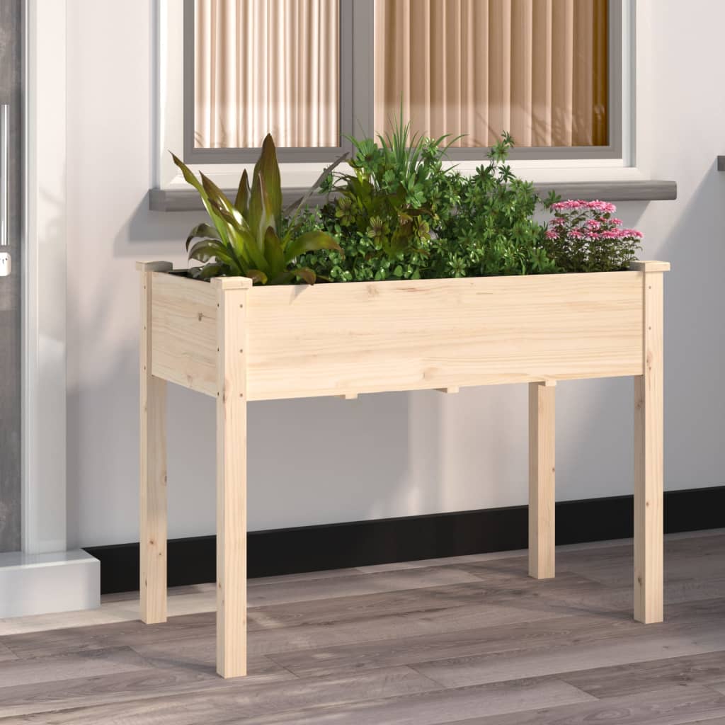 vidaXL Planter with Liner 118x59x76 cm Solid Wood Fir 1