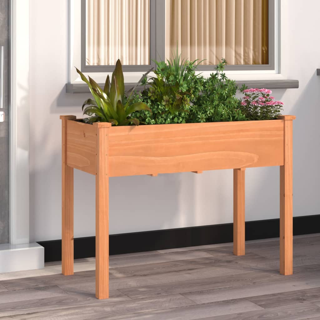vidaXL Planter with Liner Brown 118x59x76 cm Solid Wood Fir 1