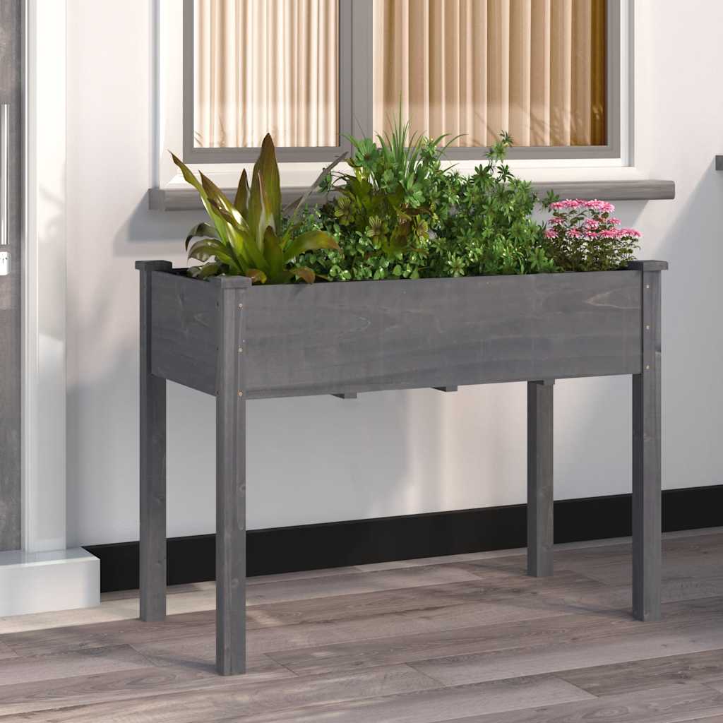 vidaXL Planter with Liner Solid Wood Fir Height 76 cm