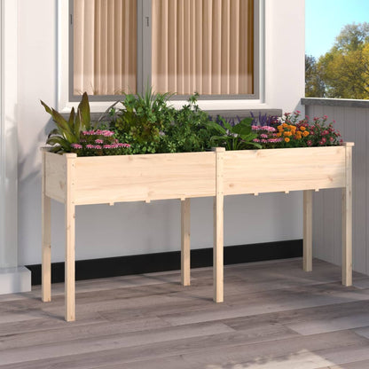 vidaXL Planter with Liner Solid Wood Fir Height 76 cm