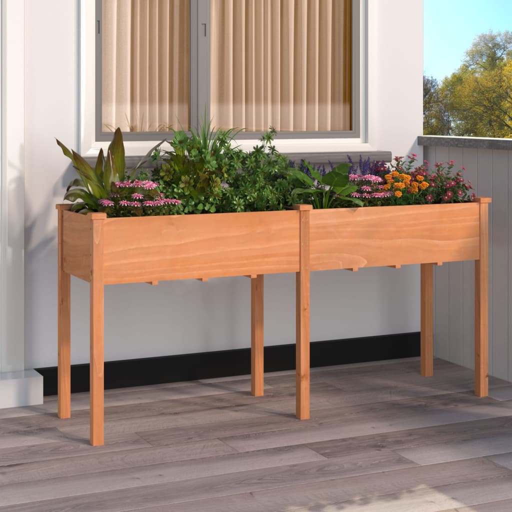 vidaXL Planter with Liner Solid Wood Fir Height 76 cm