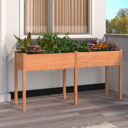 vidaXL Planter with Liner Solid Wood Fir Height 76 cm