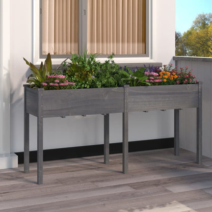 vidaXL Planter with Liner Solid Wood Fir Height 76 cm