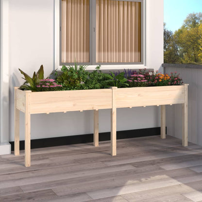 vidaXL Planter with Liner Solid Wood Fir Height 76 cm