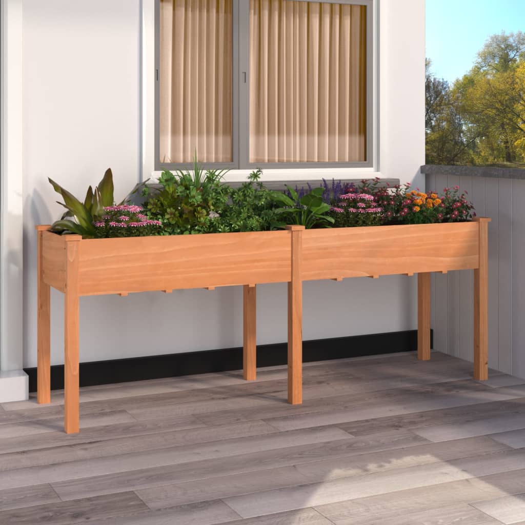 vidaXL Planter with Liner Solid Wood Fir Height 76 cm