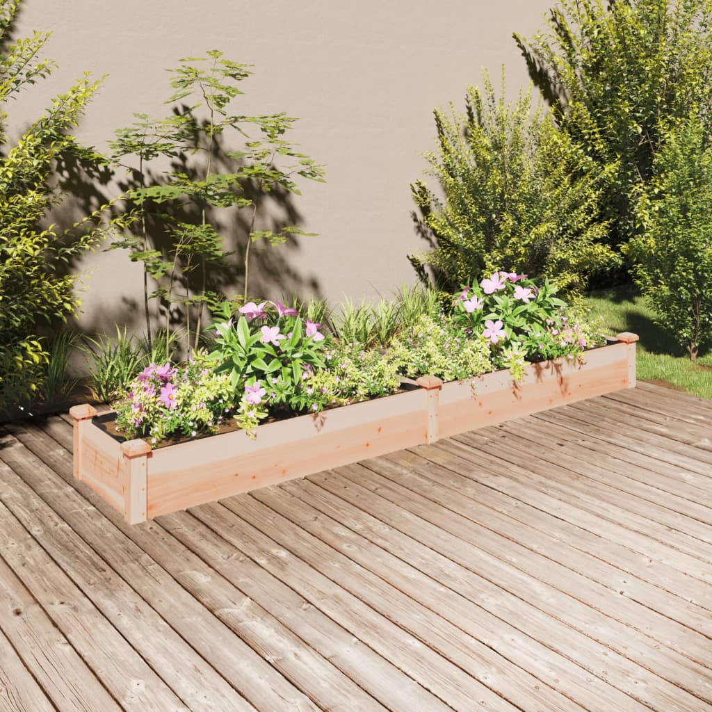 vidaXL Garden Raised Bed with Liner 240x45x25 cm Solid Wood Fir 1