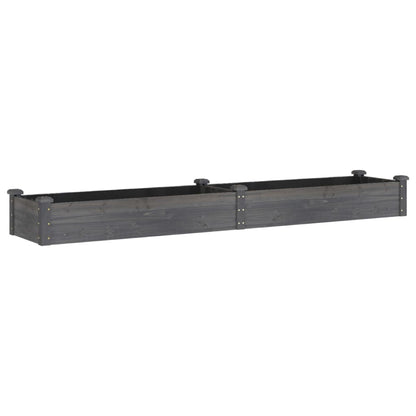 vidaXL Garden Raised Bed with Liner Grey 240x45x25 cm Solid Wood Fir 2
