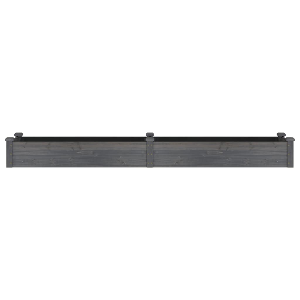 vidaXL Garden Raised Bed with Liner Grey 240x45x25 cm Solid Wood Fir 4