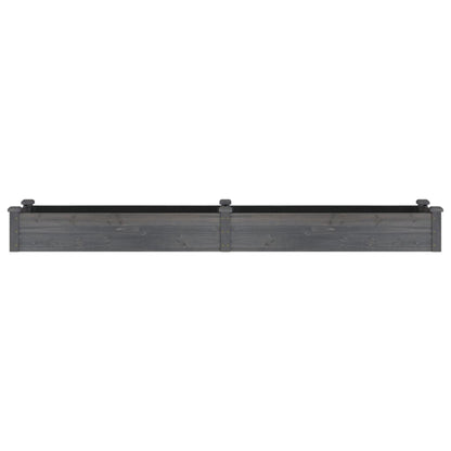 vidaXL Garden Raised Bed with Liner Grey 240x45x25 cm Solid Wood Fir 4