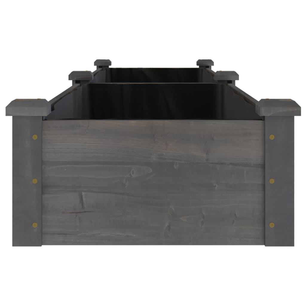 vidaXL Garden Raised Bed with Liner Grey 240x45x25 cm Solid Wood Fir 5