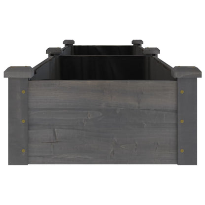 vidaXL Garden Raised Bed with Liner Grey 240x45x25 cm Solid Wood Fir 5