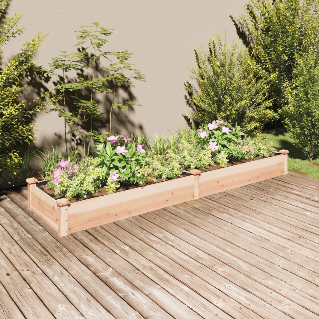 vidaXL Garden Raised Bed with Liner 240x60x25 cm Solid Wood Fir 1