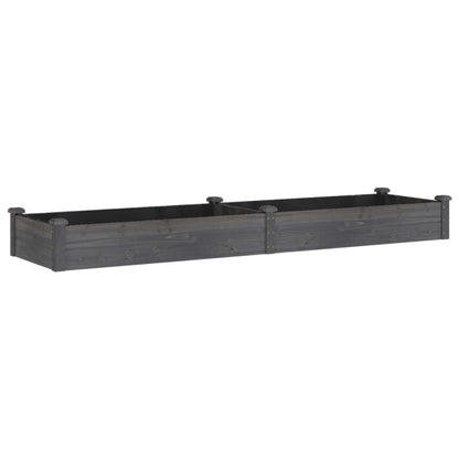 vidaXL Garden Raised Bed with Liner Grey 240x60x25 cm Solid Wood Fir 2