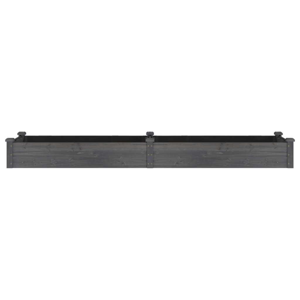 vidaXL Garden Raised Bed with Liner Grey 240x60x25 cm Solid Wood Fir 4