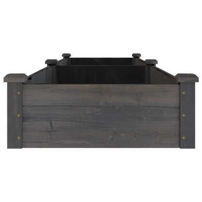 vidaXL Garden Raised Bed with Liner Grey 240x60x25 cm Solid Wood Fir 5