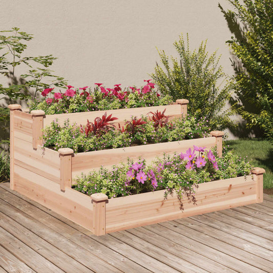 vidaXL Garden Raised Bed 120x120x56 cm Solid Wood Fir 1