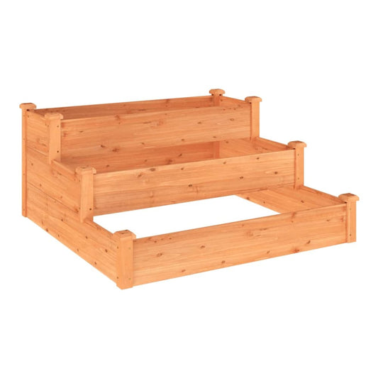 Garden Raised Bed 120x120x56 cm Solid Wood Fir Brown