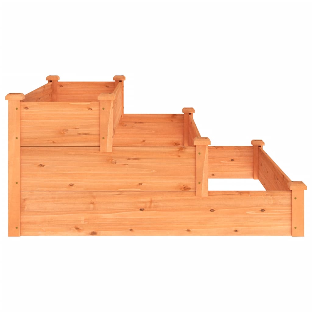 vidaXL Garden Raised Bed Brown 120x120x56 cm Solid Wood Fir 5