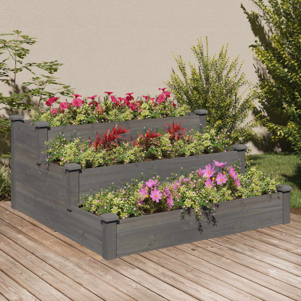 vidaXL Garden Raised Bed 120x120x56 cm Solid Wood Fir