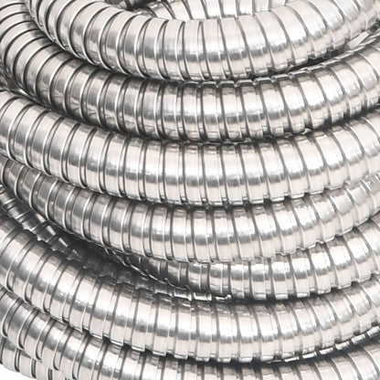 vidaXL Garden Hose with Spray Nozzle Silver 0.6" 22.5 m Stainless Steel 6