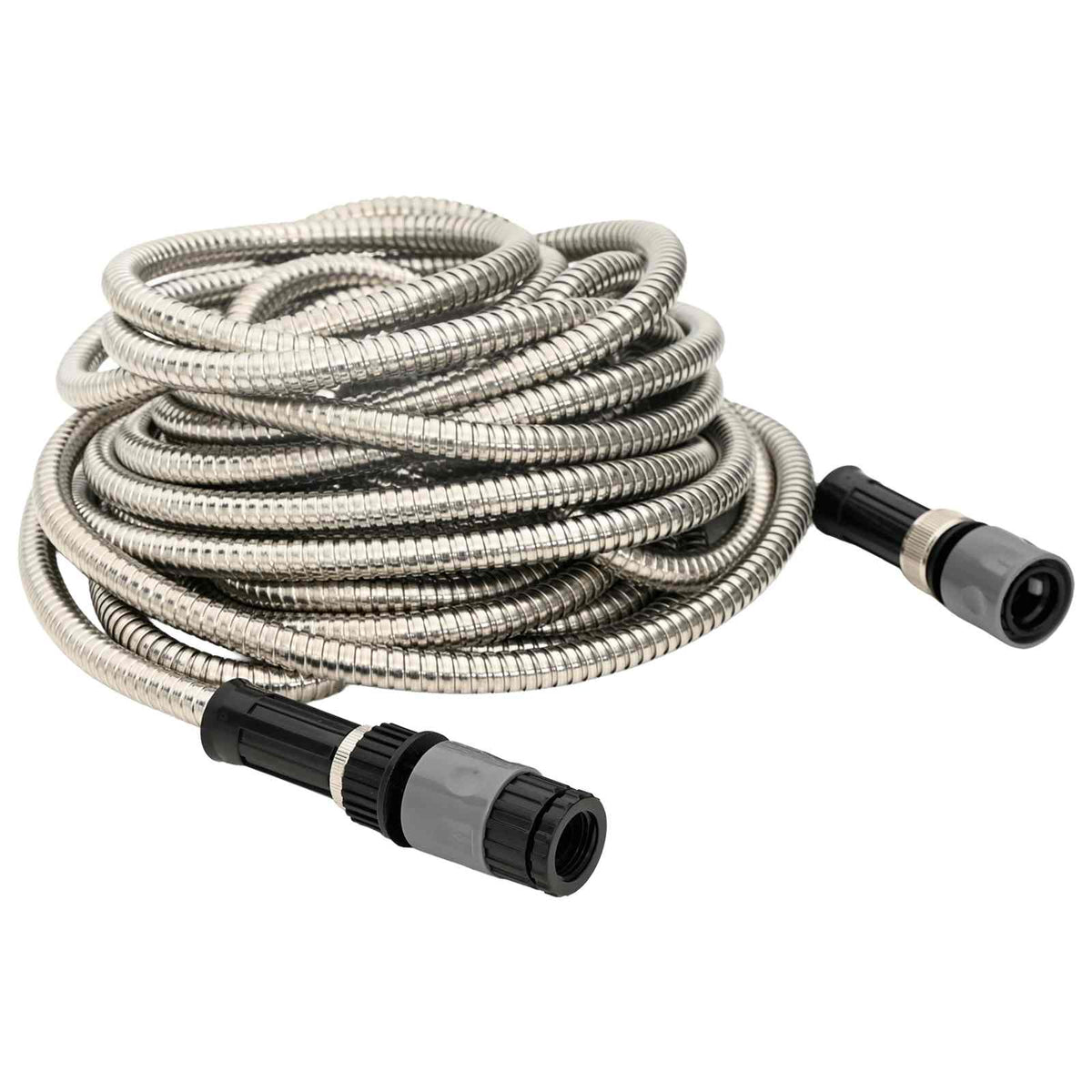 Garden Hose with Spray Nozzle Silver 0,6" Stainless Steel 22.5 m
