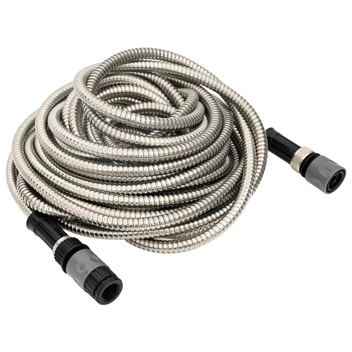 Garden Hose with Spray Nozzle Silver 0,6" Stainless Steel 22.5 m