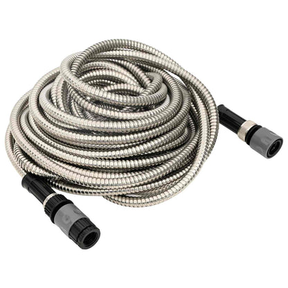 Garden Hose with Spray Nozzle Silver 0,6" Stainless Steel 22.5 m