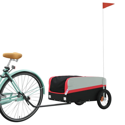 vidaXL Bike Trailer Black and Red 30 kg Iron 3
