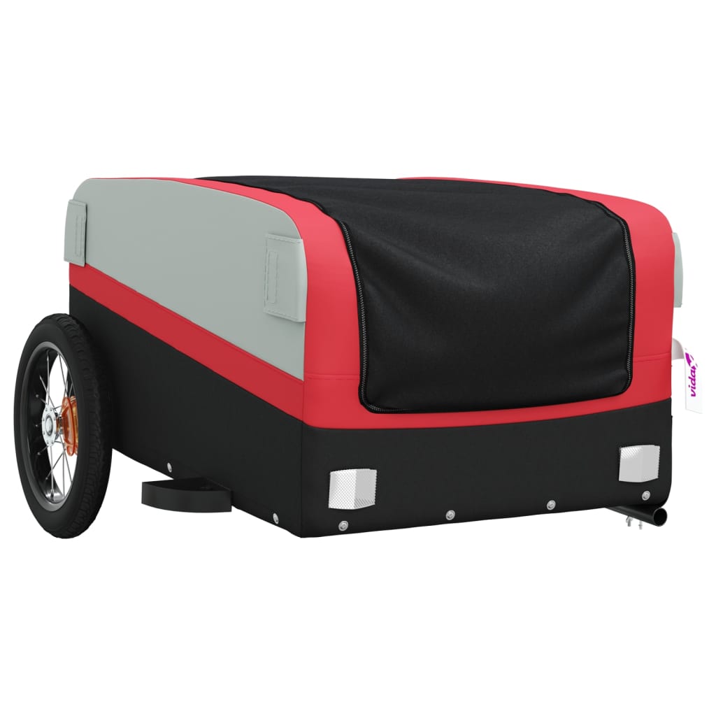 vidaXL Bike Trailer Black and Red 30 kg Iron 4