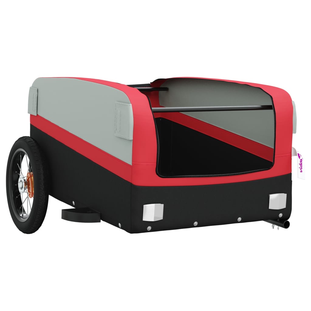 vidaXL Bike Trailer Black and Red 30 kg Iron 5
