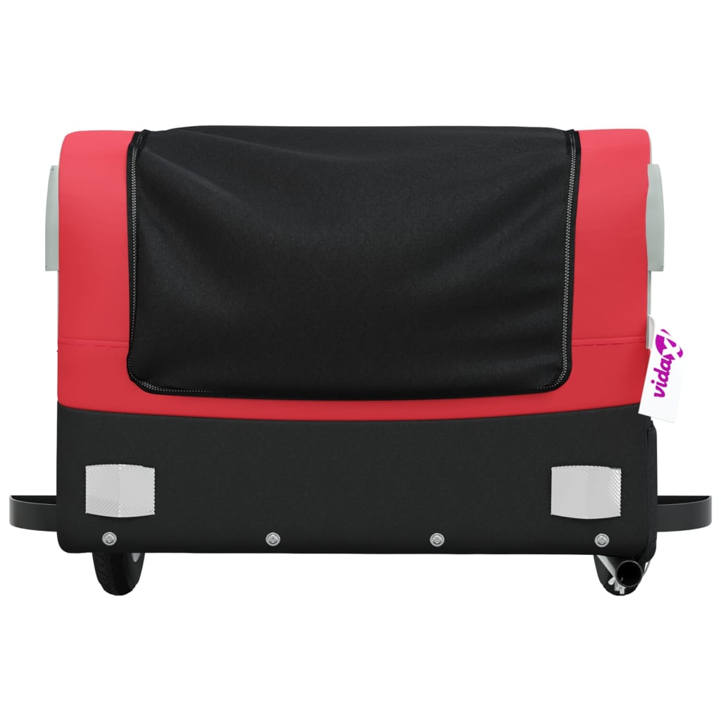 vidaXL Bike Trailer Black and Red 30 kg Iron 6