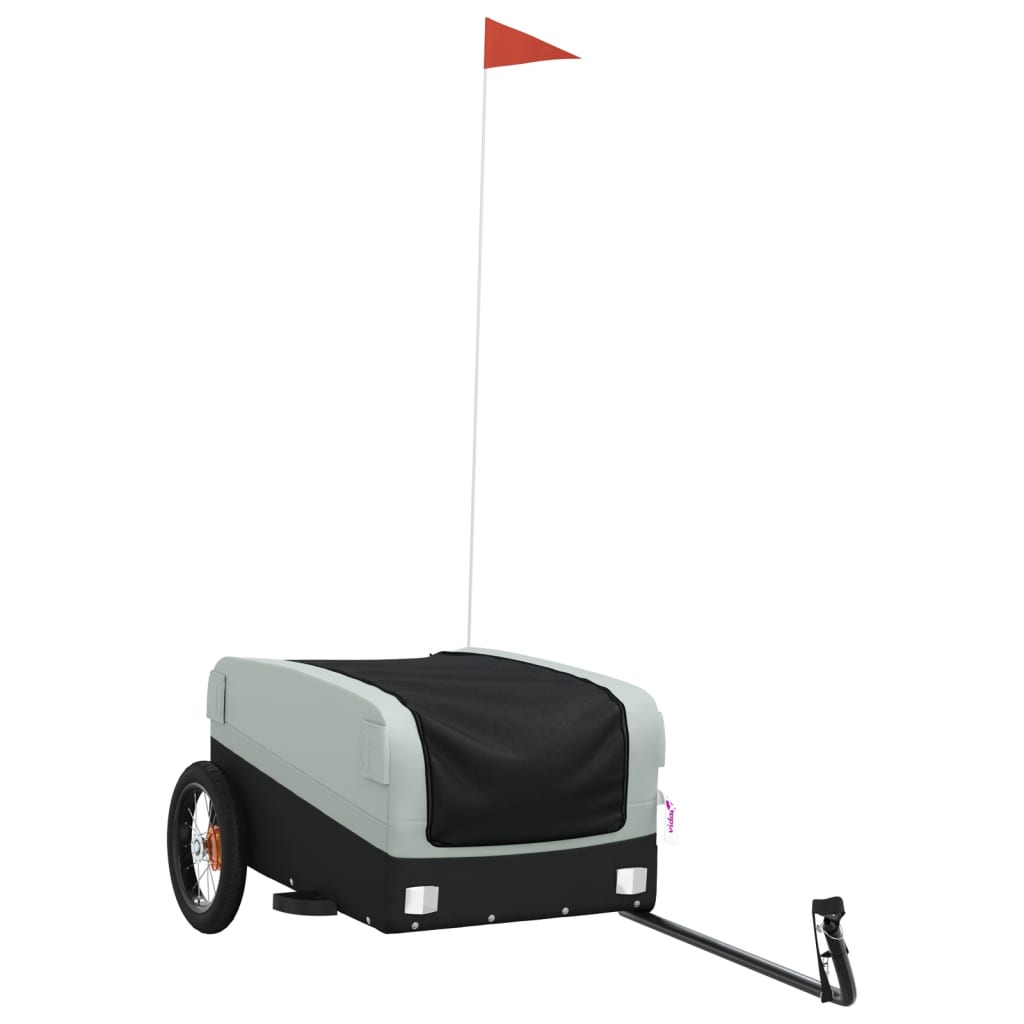 vidaXL Bike Trailer Black and Grey 30 kg Iron 2