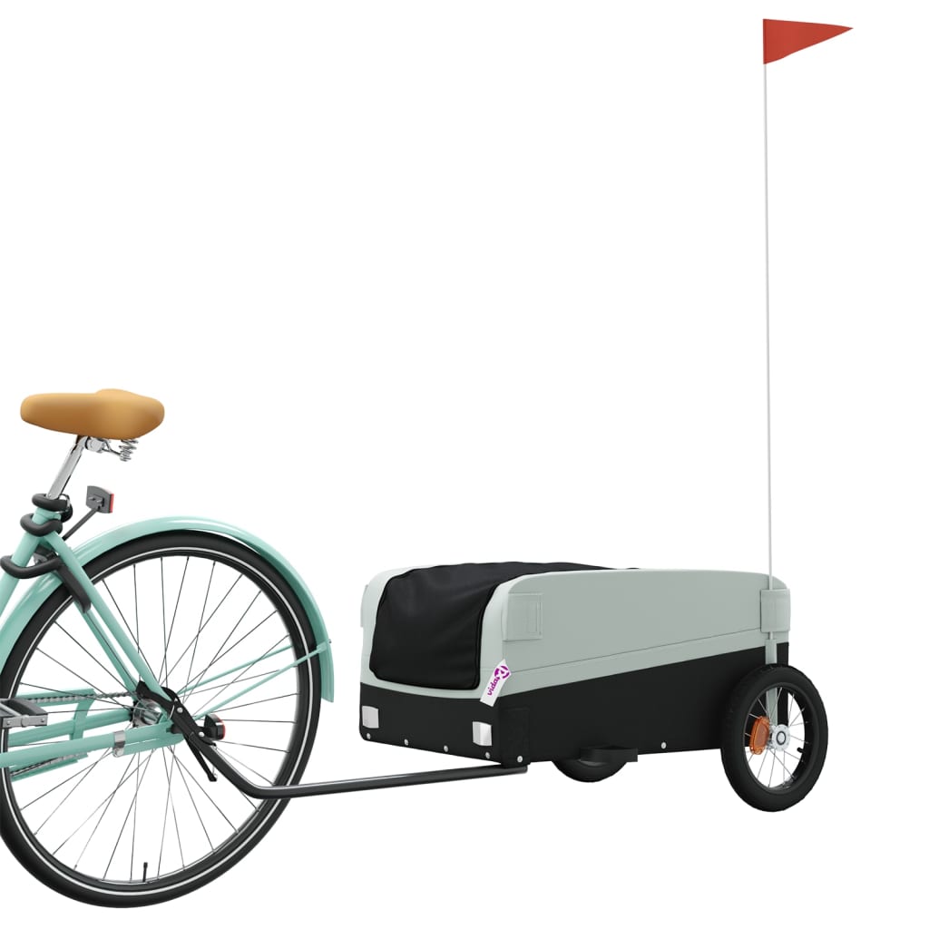 vidaXL Bike Trailer Black and Grey 30 kg Iron 3